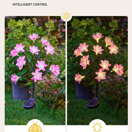 2 Pack Solar Outdoor Lights with Flower Waterproof Solar Garden Lights for Patio Yard Pathway Decor