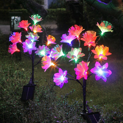 2 Pack Solar Outdoor Lights with Flower Waterproof Solar Garden Lights for Patio Yard Pathway Decor
