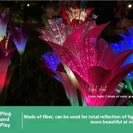 2 Pack Outdoor Waterproof Lily flower Lights Stake Garden Lights for Yard Patio Lawn Pathway
