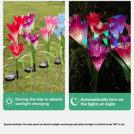 2 Pack Outdoor Waterproof Lily flower Lights Stake Garden Lights for Yard Patio Lawn Pathway