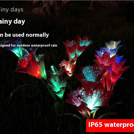 2 Pack Outdoor Waterproof Lily flower Lights Stake Garden Lights for Yard Patio Lawn Pathway