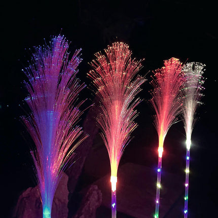 2 Pack Outdoor Waterproof Solar Reed Flower Lights for Outside Pathway Patio Yard