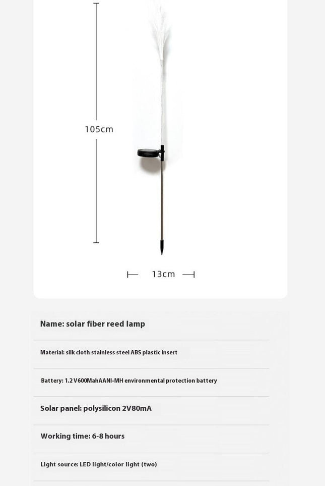 2 Pack Outdoor Waterproof Solar Reed Flower Lights for Outside Pathway Patio Yard