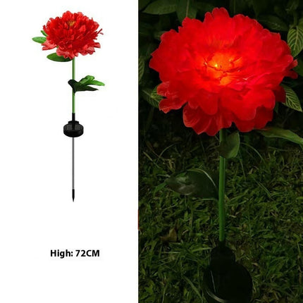 2 Pack Solar Waterproof Lights with 3 Flowers Solar Garden Lights for Outside Patio Lawn Yard Decor