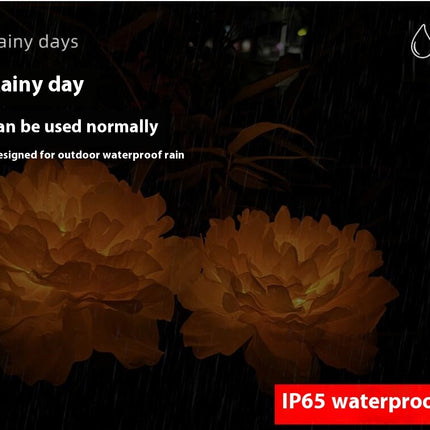 2 Pack Solar Waterproof Lights with 3 Flowers Solar Garden Lights for Outside Patio Lawn Yard Decor