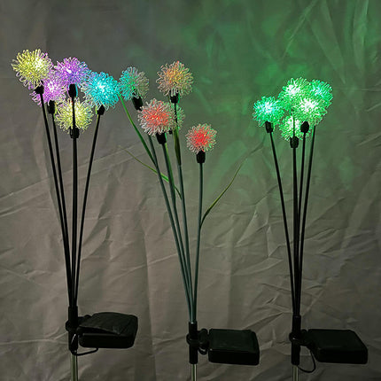 2 Pack Outdoor Solar Flowers Lights Landscape Lights for Garden Lawn Yard Patio Decor