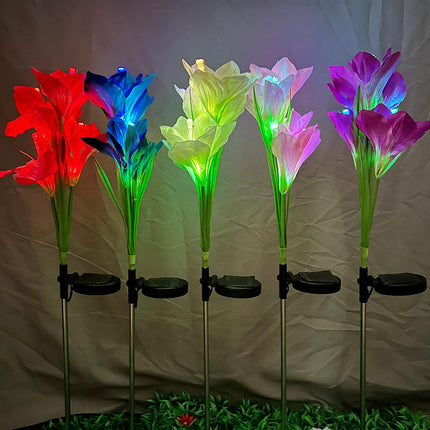 2 Pack Outdoor flower Lights Garden Waterproof Solar Stake Lights for Yard Patio Lawn Decor