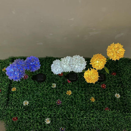 2 Pack Outdoor Waterproof Solar Hydrangea Flowers Lights for Garden Lawn Yard Patio Decor