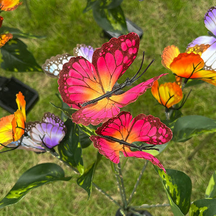 2 Pack Butterfly Solar Powered Lights Outdoor Waterproof Stake Lights for Yard Patio Lawn