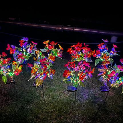 2 Pack Butterfly Solar Powered Lights Outdoor Waterproof Stake Lights for Yard Patio Lawn