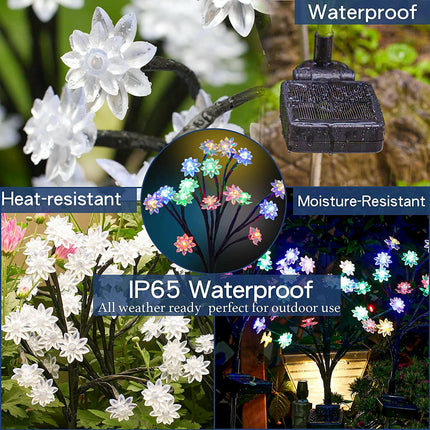 2 Pack Solar Outdoor Waterproof Garden Flowers Lights for Outside Yard Lawn Patio Decor