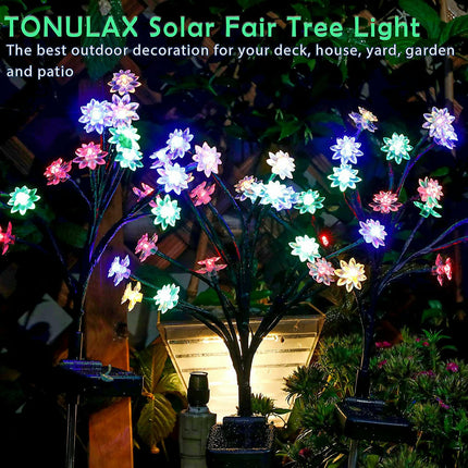 2 Pack Solar Outdoor Waterproof Garden Flowers Lights for Outside Yard Lawn Patio Decor