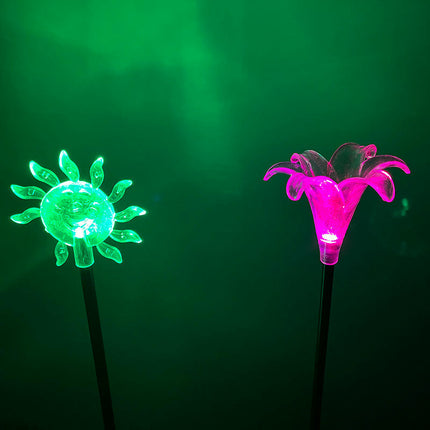 2 Pack Solar Garden Lights Outdoor Decor Landscape Lights for Patio Solar Pathway Yard Lawn