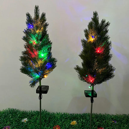 2 Pack Solar Outdoor Christmas Tree Solar Garden Lights for Patio Yard Pathway Decor