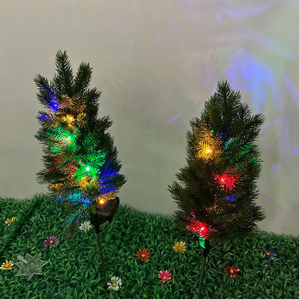 2 Pack Solar Outdoor Christmas Tree Solar Garden Lights for Patio Yard Pathway Decor
