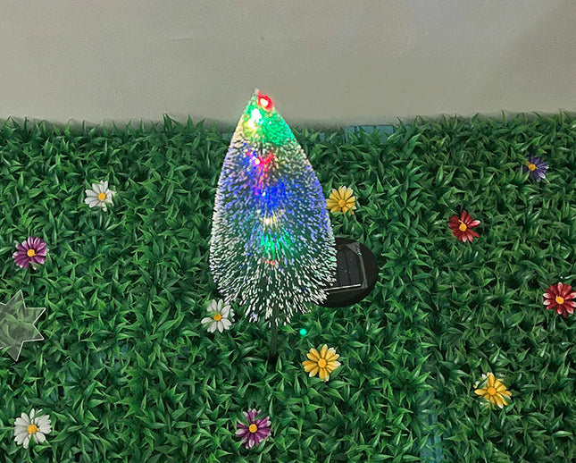 2 Pack Solar Waterproof Outdoor Christmas Tree Garden Stake Lights  for Pathway Lights Patio Yard