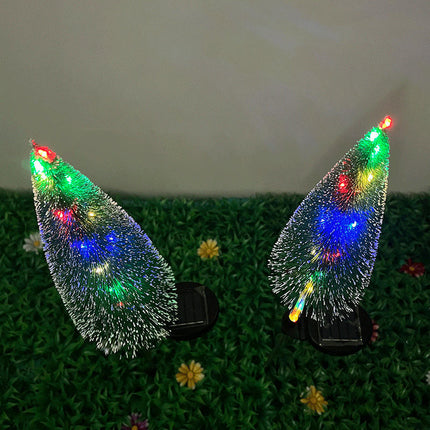 2 Pack Solar Waterproof Outdoor Christmas Tree Garden Stake Lights  for Pathway Lights Patio Yard