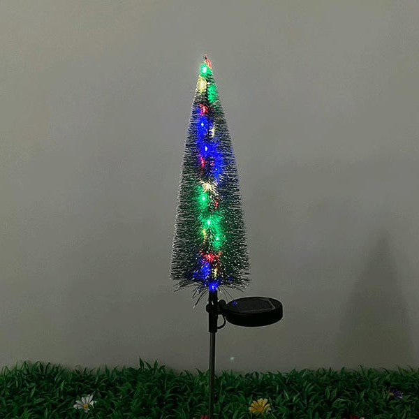 2 Pack Solar Waterproof Outdoor Christmas Tree Garden Stake Lights  for Pathway Lights Patio Yard