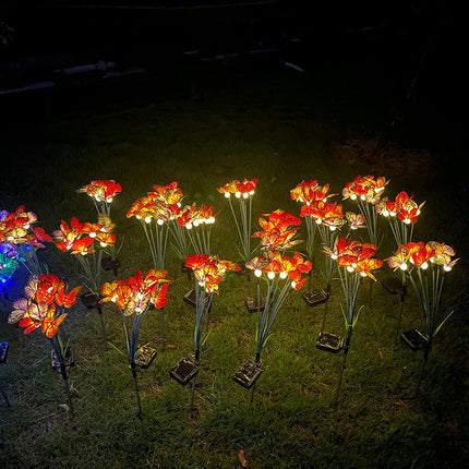 2 Pack Solar Garden Lights Swaying Butterfly Solar Outdoor Lights for Yard Patio Pathway Yard