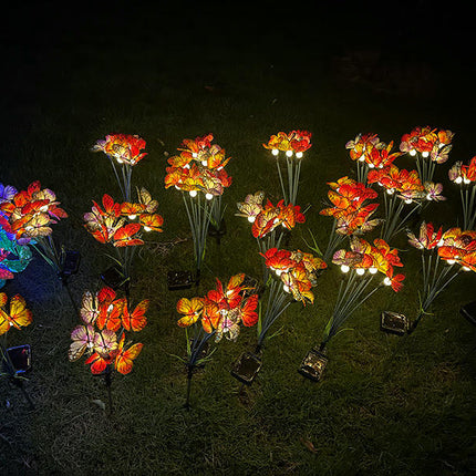 2 Pack Solar Garden Lights Swaying Butterfly Solar Outdoor Lights for Yard Patio Pathway Yard