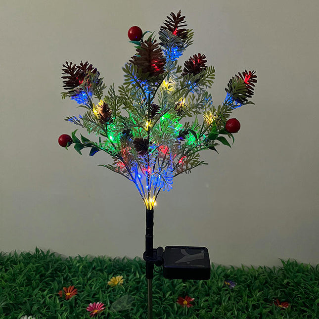 2 Pack Solar Pine Cone Tree Garden Waterproof Outdoor Lights  for Pathway Lights Patio Yard