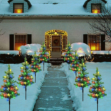 2 Pack Solar Christmas Tree Lights Garden Outdoor Waterproof Lights for Patio Yard Lawn Decor