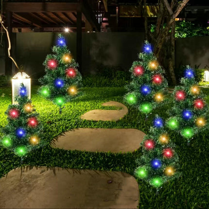 2 Pack Solar Christmas Tree Lights Outdoor Waterproof Christmas Lights for Patio Yard Decor