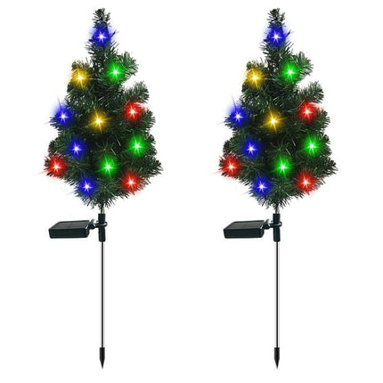 2 Pack Solar Christmas Tree Lights Outdoor Waterproof Christmas Lights for Patio Yard Decor