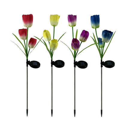 2 Pack Solar Tulips Lights Outdoor Garden Decor Waterproof Lights for Garden Patio Lawn Decor