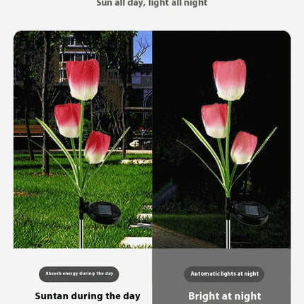 2 Pack Solar Tulips Lights Outdoor Garden Decor Waterproof Lights for Garden Patio Lawn Decor