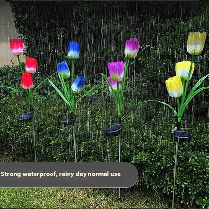 2 Pack Solar Tulips Lights Outdoor Garden Decor Waterproof Lights for Garden Patio Lawn Decor