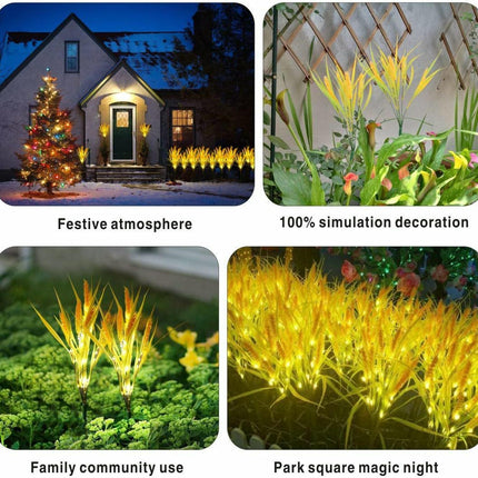 2 Pack Solar Wheat Ear Lights Outdoor Garden Waterproof Lights for Patio Yard Lawn Decor
