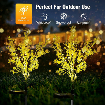 2 Pack Solar Flowers Lights Outdoor Waterproof Garden Lights for Garden Yard Pathway Patio