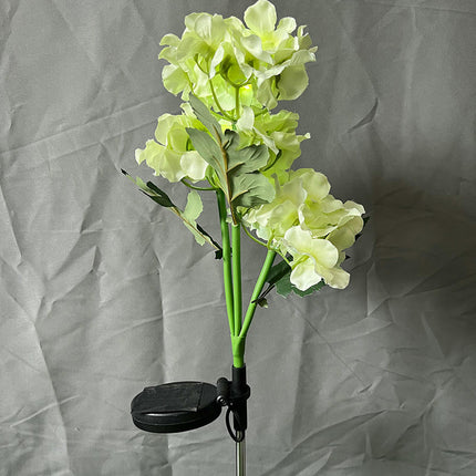 2 Pack Solar Outdoor Hydrangea Flower Waterproof Lights for Pathway Lawn Yard Decor