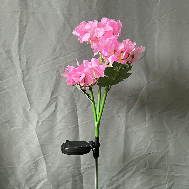 2 Pack Solar Outdoor Hydrangea Flower Waterproof Lights for Pathway Lawn Yard Decor