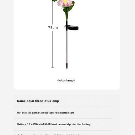 2 Pack Solar Outdoor Waterproof Garden Lights Solar Lotus Flowers Lights for Yard Garden Patio