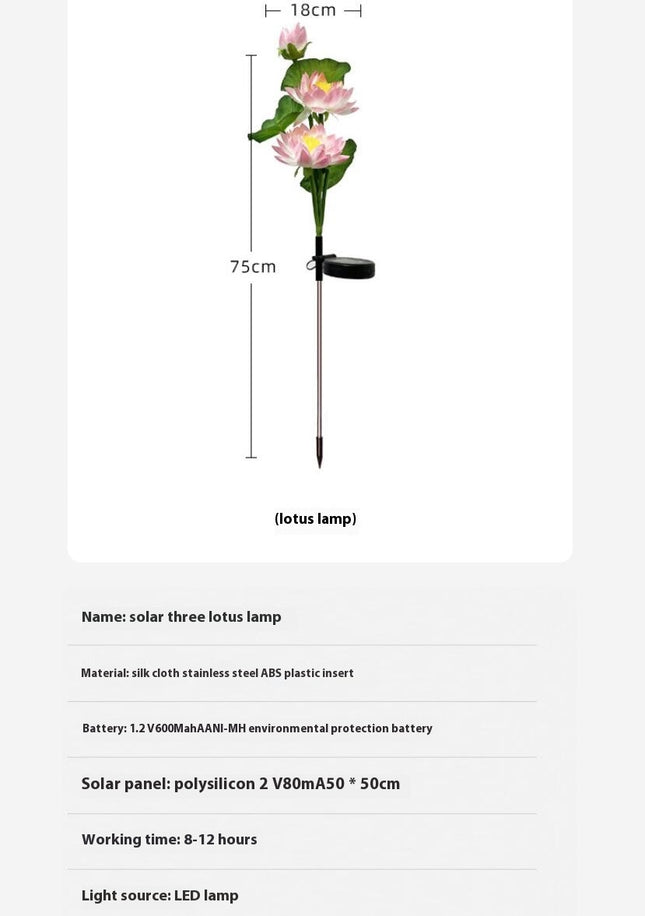 2 Pack Solar Outdoor Waterproof Garden Lights Solar Lotus Flowers Lights for Yard Garden Patio