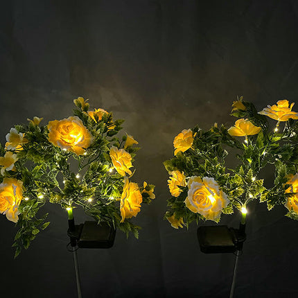 2 Pack Carnation Flower Solar Lights Outdoor Garden Waterproof Solar Lights for Yard Garden Patio