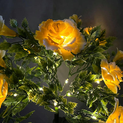 2 Pack Carnation Flower Solar Lights Outdoor Garden Waterproof Solar Lights for Yard Garden Patio