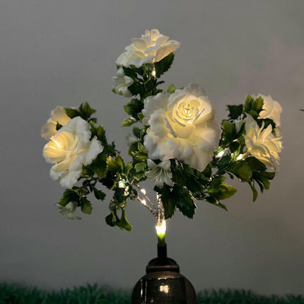 2 Pack Carnation Flower Solar Lights Outdoor Garden Waterproof Solar Lights for Yard Garden Patio