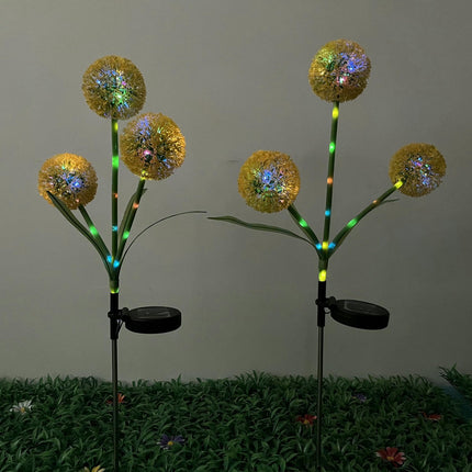 2 Pack Solar Dandelion Flowers Lights Outdoor Waterproof Solar Lights for Garden Patio Decor