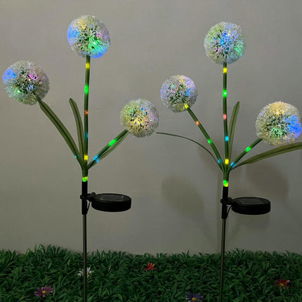 2 Pack Solar Dandelion Flowers Lights Outdoor Waterproof Solar Lights for Garden Patio Decor