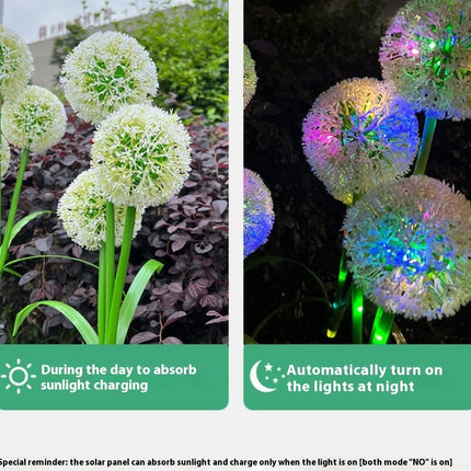 2 Pack Solar Dandelion Flowers Lights Outdoor Waterproof Solar Lights for Garden Patio Decor