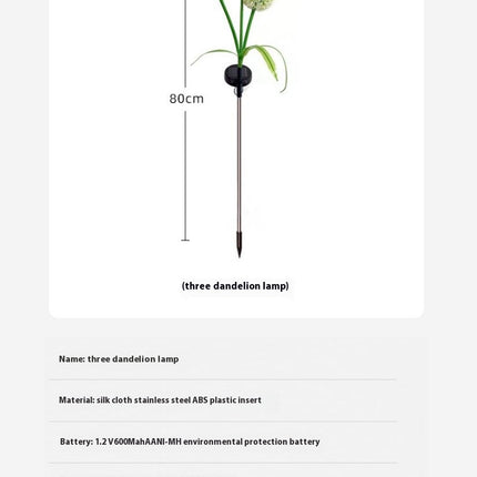 2 Pack Solar Dandelion Flowers Lights Outdoor Waterproof Solar Lights for Garden Patio Decor