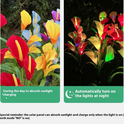 Solar Calla Lily Flowers Lights Outdoor Waterproof Solar Lights for Garden Patio Decor