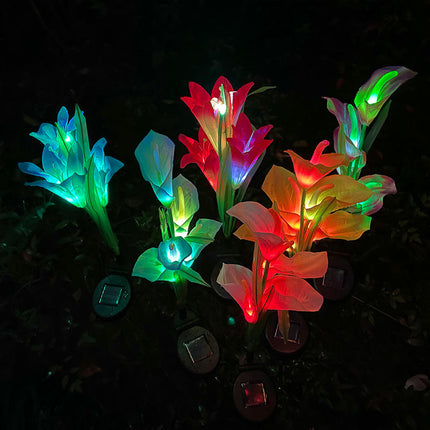 Solar Calla Lily Flowers Lights Outdoor Waterproof Solar Lights for Garden Patio Decor