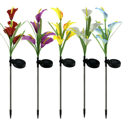 Solar Calla Lily Flowers Lights Outdoor Waterproof Solar Lights for Garden Patio Decor
