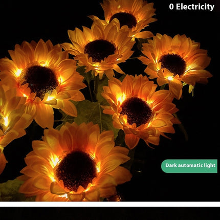 2 Pack Solar Sunflower Lights Waterproof Outdoor Garden Lights for Patio Yard Pathway Decor
