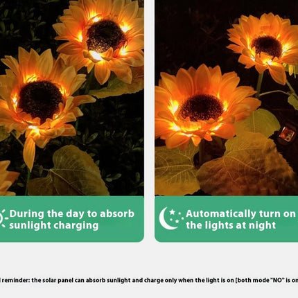 2 Pack Solar Sunflower Lights Waterproof Outdoor Garden Lights for Patio Yard Pathway Decor