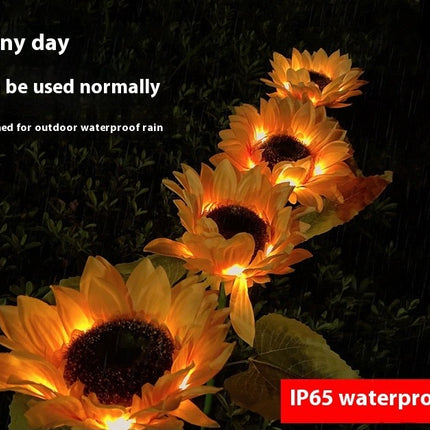 2 Pack Solar Sunflower Lights Waterproof Outdoor Garden Lights for Patio Yard Pathway Decor